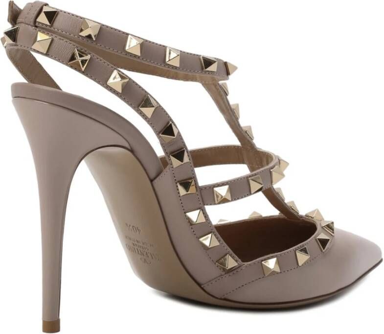 Valentino Garavani Rockstud Caged Pumps Beige Dames