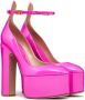 Valentino Garavani Roze PP-Gelakte Tan-Go Plateau Pumps Roze Dames - Thumbnail 4