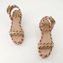 Valentino Garavani Raffia Sleehak Sandalen Rockstud Collectie Pink Dames - Thumbnail 6
