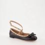 Valentino Garavani Rockstud Veterschoen Ballerina Flats Black Dames - Thumbnail 12