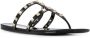 Valentino Garavani Rockstud Flat Rubber Sandals Zwart Dames - Thumbnail 2
