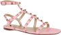 Valentino Garavani Rockstud Leren Sandaal Pink Dames - Thumbnail 2