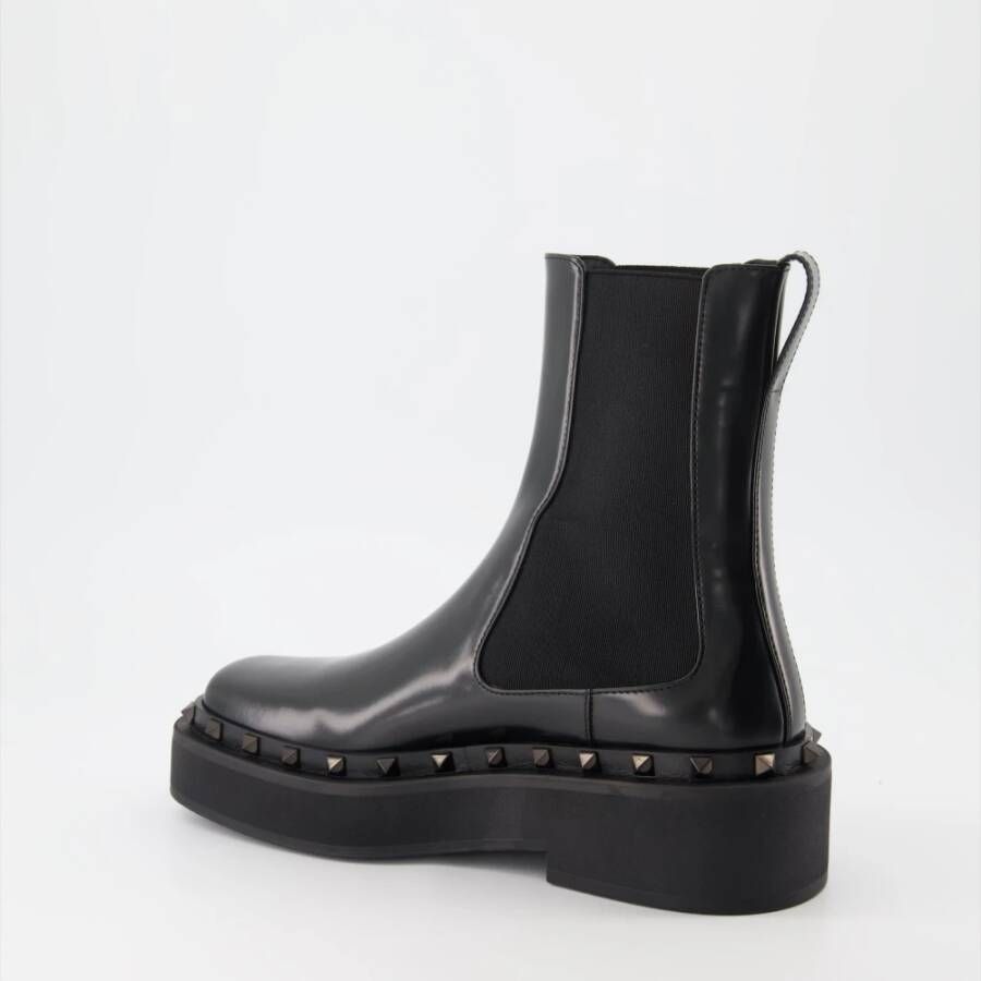 Valentino Garavani Rockstud M-Way Leren Chelsea Laarzen Black Dames