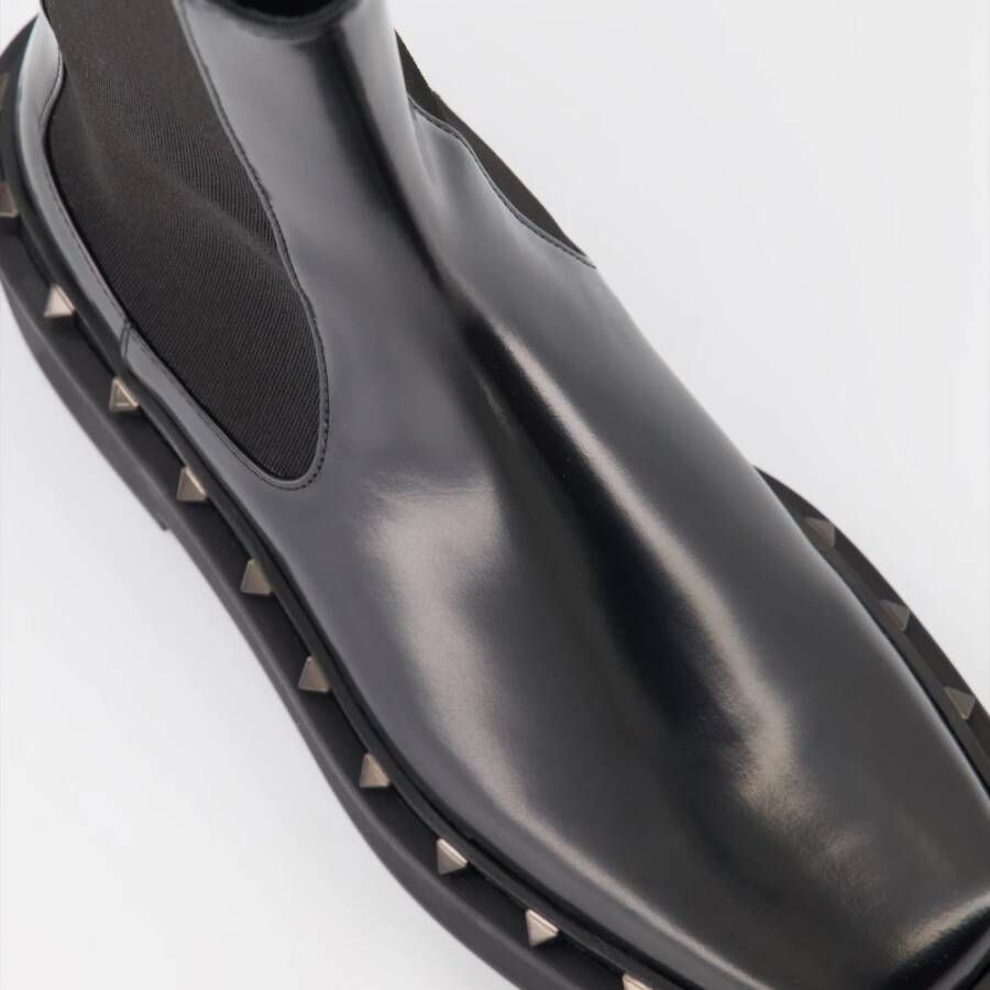 Valentino Garavani Rockstud M-Way Leren Chelsea Laarzen Black Dames
