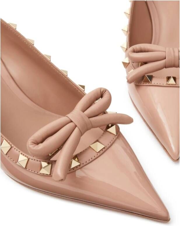 Valentino Garavani Rockstud Patentleren Slingback Platte Schoenen Pink Dames
