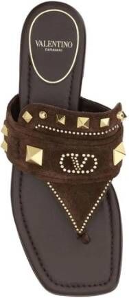 Valentino Garavani Rockstud Square Toe Thong Sandalen