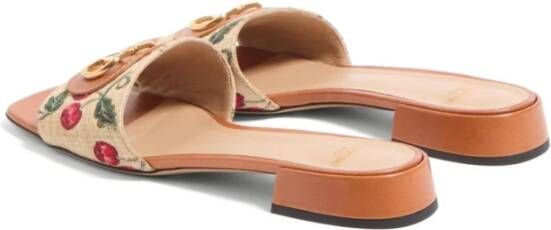 Valentino Garavani Rode Blokhak Sandalen Open Neus