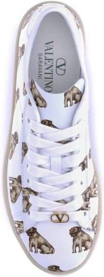 Valentino Garavani Royco Leren Sneakers met Hondenprint