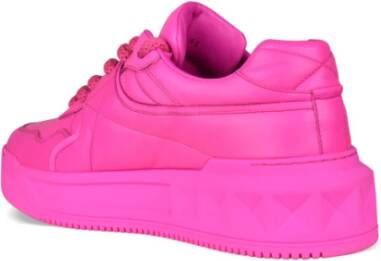 Valentino Garavani Roze Leren One Stud Sneakers Pink Heren