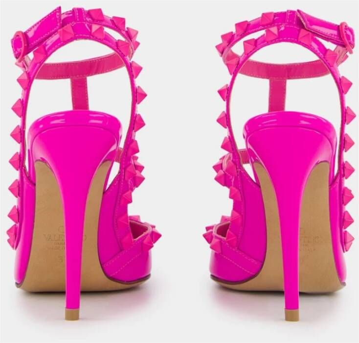Valentino Garavani Roze Rockstud Enkelband Pumps Pink Dames