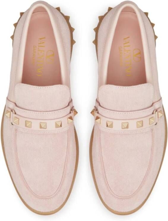 Valentino Garavani Roze Rockstud Instap Platte Schoenen Pink Dames
