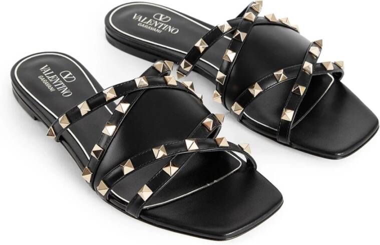 Valentino Garavani Sandalen met platte zool en studs van leer