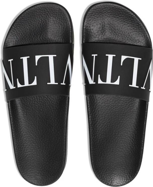 Valentino Garavani Zwarte Slide Sandalen voor Heren Zwart Heren