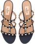 Valentino Garavani Slides Sandalen Zwart Leer Blue Dames - Thumbnail 4