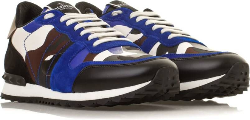Valentino Garavani Camouflage Rockrunner Sneakers Blauw Heren