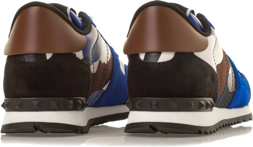 Valentino Garavani Camouflage Rockrunner Sneakers Blauw Heren