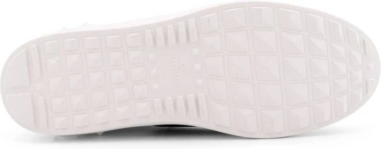 Valentino Garavani Witte leren sneakers met rubberen zool White Heren
