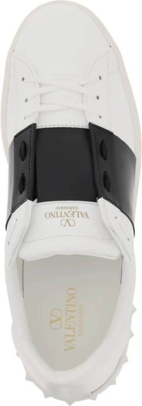 Valentino Garavani Open sneakers met contrasterende band en goudkleurig logo White Heren