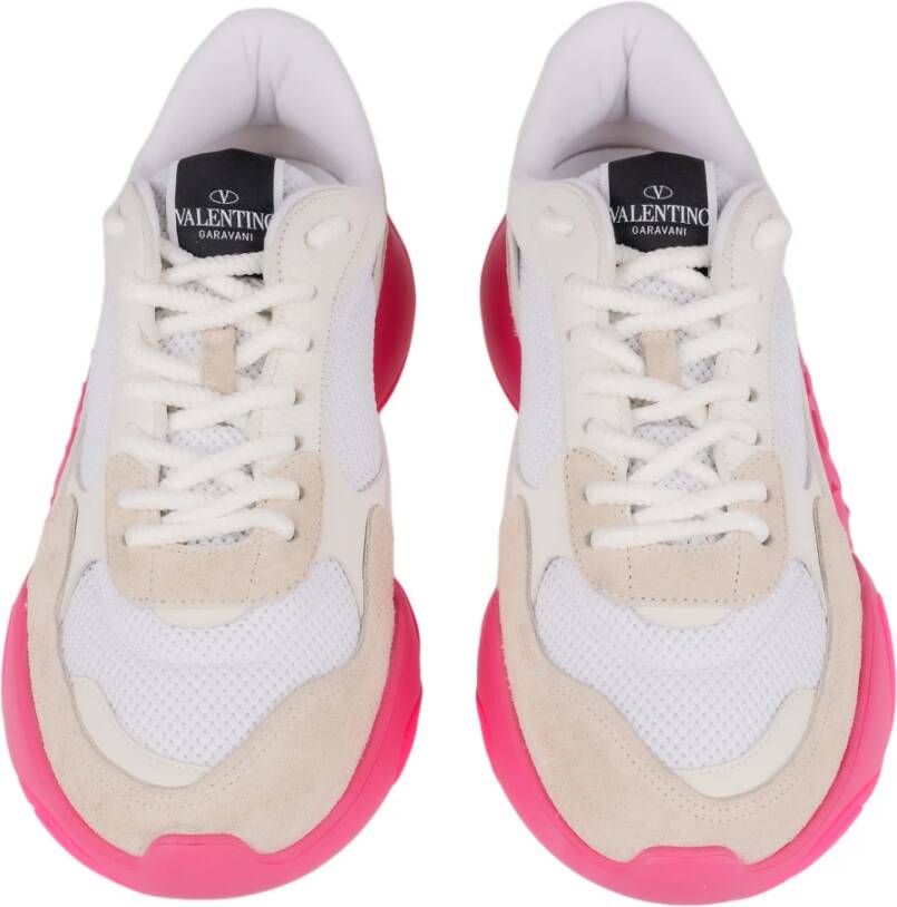 Valentino Garavani Gvani Leren Sneakers Roze Heren