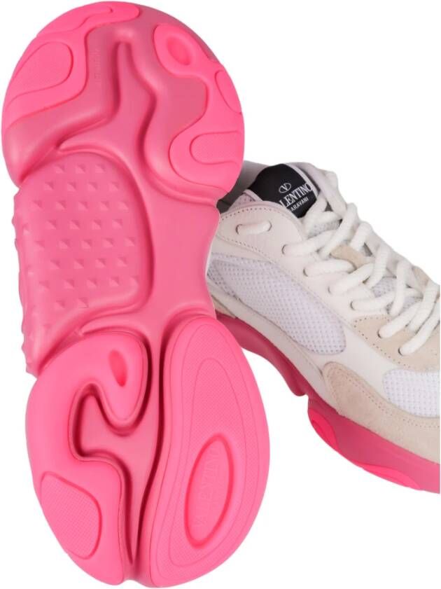 Valentino Garavani Gvani Leren Sneakers Roze Heren