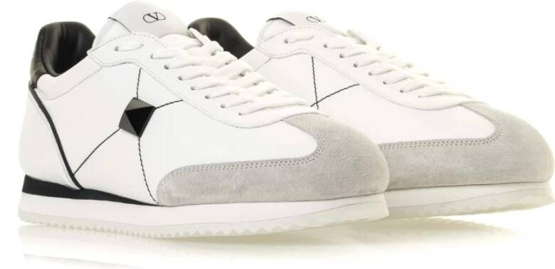 Valentino Garavani Stud Around Leren Sneakers Wit Heren