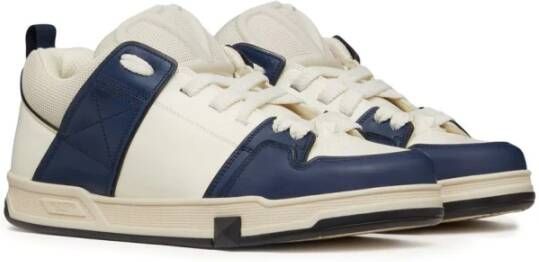 Valentino Garavani Witte leren sneakers met VLogo-detail Wit Heren