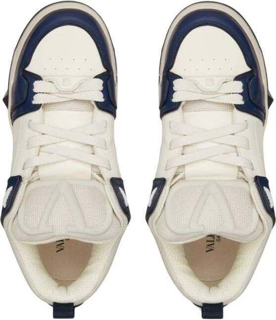 Valentino Garavani Witte leren sneakers met VLogo-detail Wit Heren