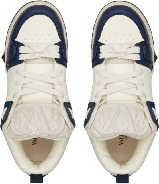 Valentino Garavani Witte leren sneakers met VLogo-detail Wit Heren