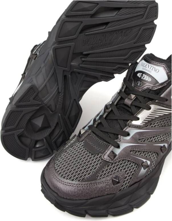 Valentino Garavani Zwarte Stud Sneakers Zwart Heren