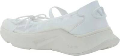Valentino Garavani Sportieve Ballerina's met Elastische Band en Plateauzool White Dames