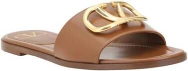 Valentino Garavani Stud Slide Sandal Brown Dames