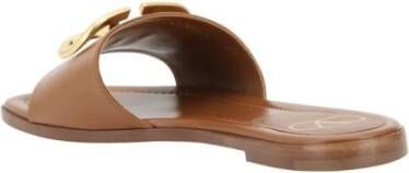 Valentino Garavani Stud Slide Sandal Brown Dames