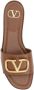 Valentino Garavani Bruin Leren Platte Sandalen Brown Dames - Thumbnail 4