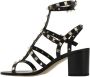 Valentino Garavani Studded Leren Sandalen met Dikke Hak Black Dames - Thumbnail 8