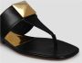 Valentino Garavani Studded Leather Flat Thong Sandal Black Dames - Thumbnail 3