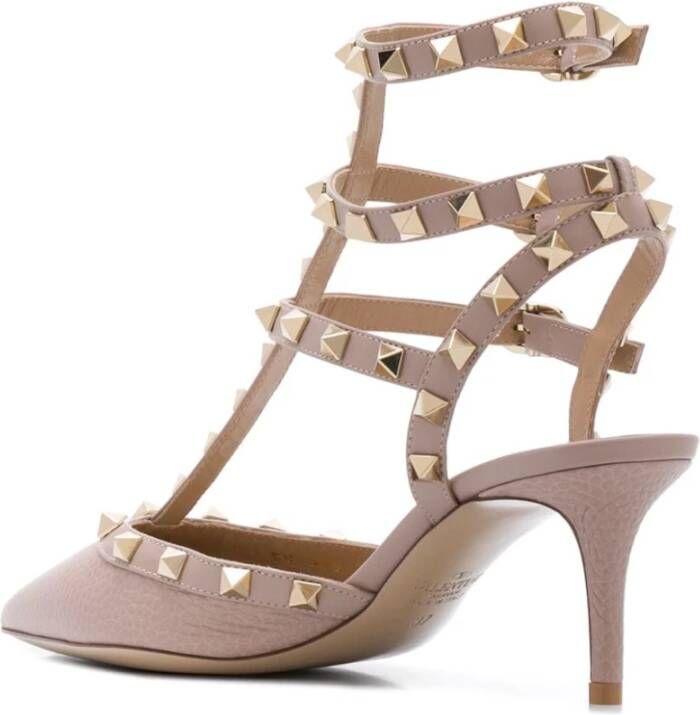 Valentino Garavani Studded Leather Slingback Heels Pink Dames