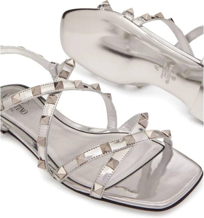 Valentino Garavani Flat Sandals Gray Dames