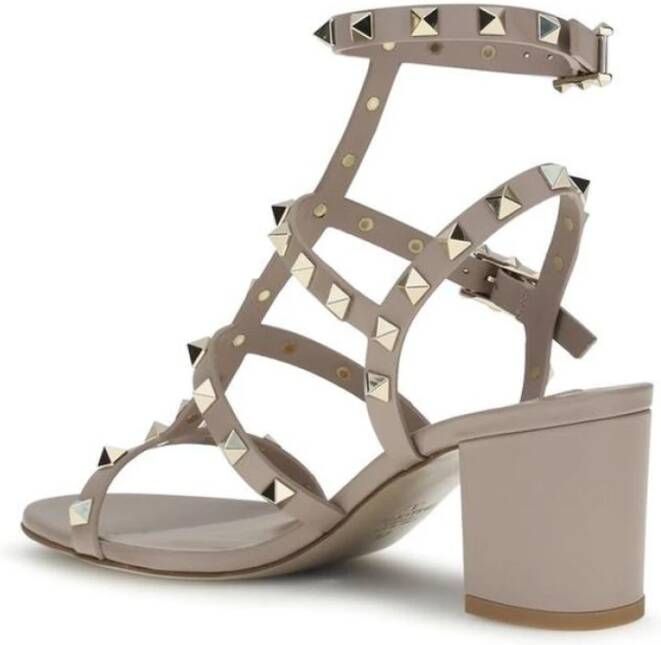 Valentino Garavani Studded Leren Sandalen met Dikke Hak
