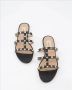 Valentino Garavani Zwarte leren Rockstud sandalen Black Dames - Thumbnail 18