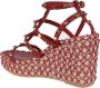 Valentino Garavani Studded Wedge Espadrilles met Enkelband - Thumbnail 2