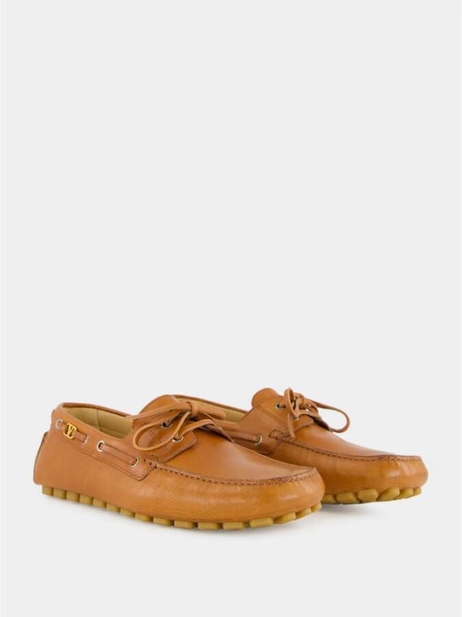 Valentino Garavani Tabak Leren Bootschoen Loafer