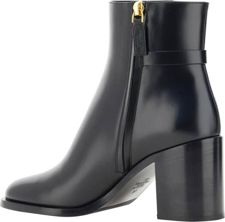 Valentino Garavani V Logo Leren Enkellaarzen Black Dames