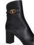 Valentino Garavani Zwarte Leren Laarzen met Decoratief VLogo Detail Black Dames - Thumbnail 4