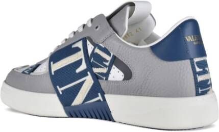 Valentino Garavani Vl7N Sneakers in Grijs-Wit en Marineblauw Leer Gray Heren