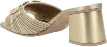 Valentino Garavani VLogo Leren Sandalen met Chunky Hak Yellow Dames