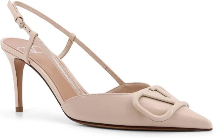 Valentino Garavani VLogo Signature Slingback Hakken Beige Dames