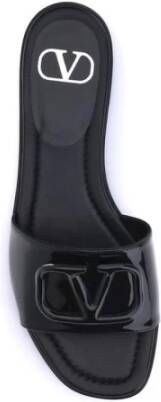 Valentino Garavani VLogo Slide Sandalen met Spiegelende Piping