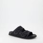 Valentino Garavani Zwarte Platte Sandalen Iconographe Aw24 - Thumbnail 3