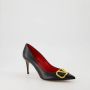 Valentino Garavani Zwarte Leren Puntige Hak Schoenen Black Dames - Thumbnail 10