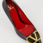 Valentino Garavani Zwarte Leren Puntige Hak Schoenen Black Dames - Thumbnail 13
